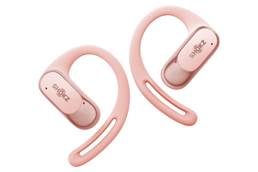 Shokz OpenFit Air Pink wireless open-ear earbuds with charging case, sweatproof, 6-hour battery – Keans Claremorris