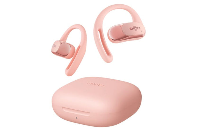 Shokz OpenFit Air Pink True Wireless Open-Ear Earbuds, Comfortable Fit – Available at Keans Claremorris