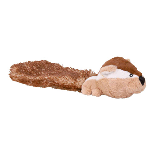 Dangling Chipmunk Dog Toy, soft plush with sound, 30cm, perfect for cuddling and play – Keans Claremorris.