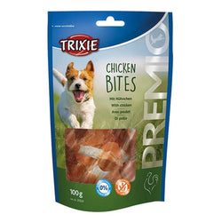 Premio Chicken Bites 100g, protein-rich dried chicken rawhide treats, 58% meat, no added sugar, resealable bag – Keans