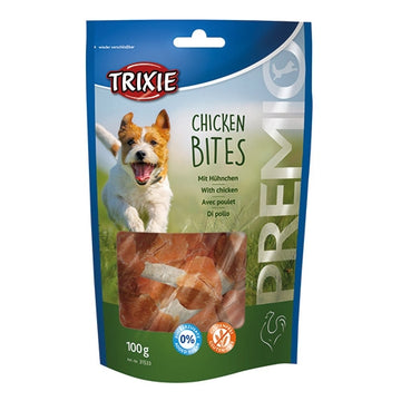 Premio Chicken Bites 100g, protein-rich dried chicken rawhide treats, 58% meat, no added sugar, resealable bag – Keans