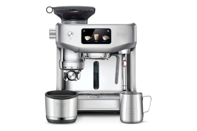 Sage Oracle Jet SES985BSS4GUK1 stainless steel coffee machine with advanced espresso features | Keans Claremorris