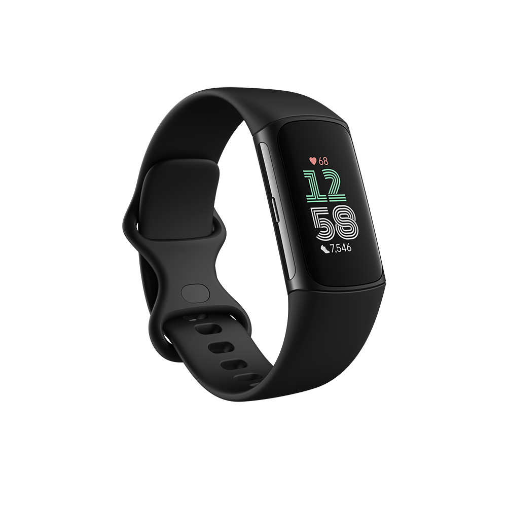 Fitbit Charge 6 Obsidian & Black fitness tracker with heart rate, GPS, SpO2, sleep tracking, ECG, and Google features –