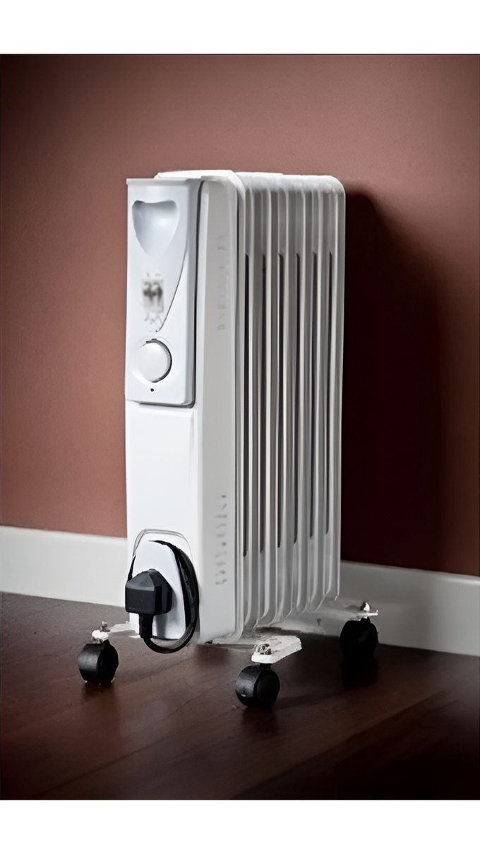 9 Fin Oil Filled Heater 2000W with thermostatic control, quiet operation, efficient heat distribution – Keans Claremorris