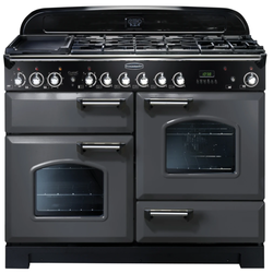 Rangemaster Classic Deluxe 110cm Dual Fuel Range Cooker Slate & Chrome