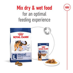 Royal Canin Maxi Adult Dog Food 15kg bag for large breeds, available at Keans Claremorris.