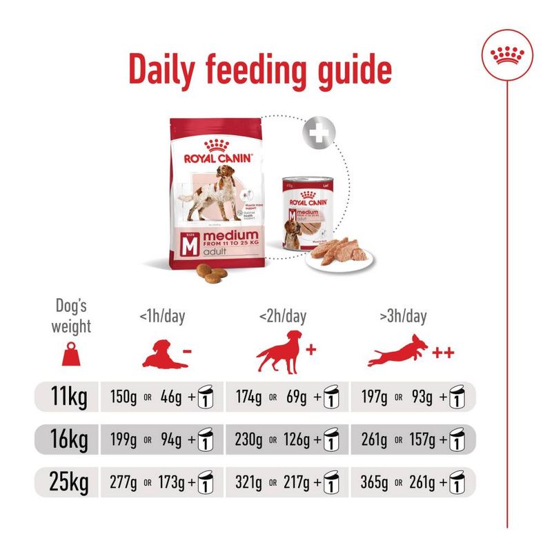 Royal Canin Medium Adult Dog Food 15kg bag available at Keans Claremorris store