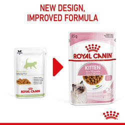 Royal Canin Kitten Pouch 85g in Gravy – Nutritious wet food for kittens, available at Keans Claremorris.