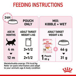Royal Canin Kitten Jelly Pouch 85g wet cat food, nutritious meal for kittens, available at Keans Claremorris.