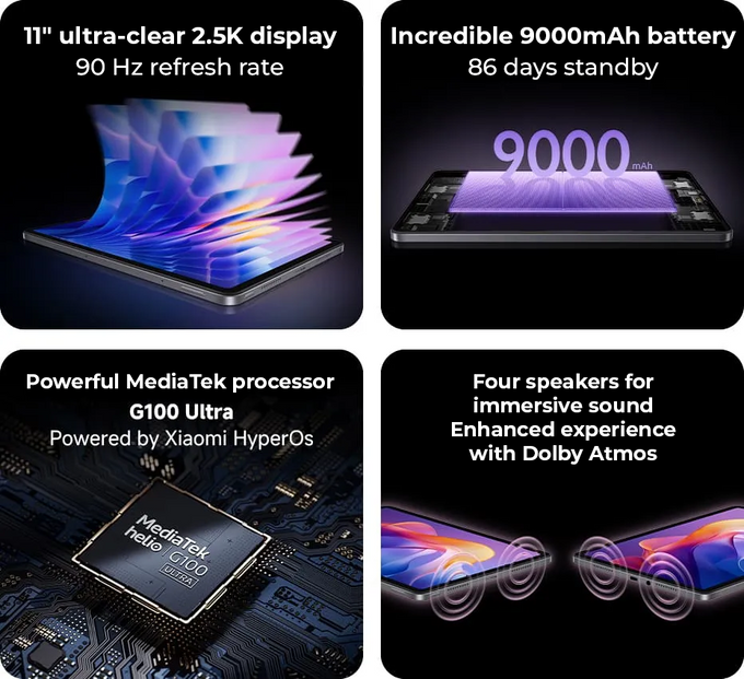 Redmi Pad 2 Tablet 11" 2.5K RAM 8GB Memoria 256GB HyperOS 2 + Cover - Image 5