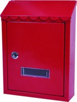 Manor Contemporary Red Steel Postbox