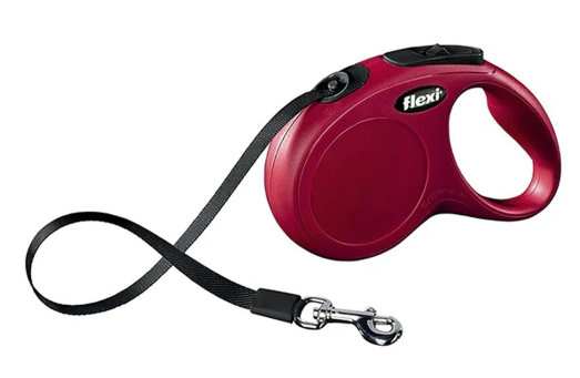 Flexi Classic Tape Medium 5m red dog leash, short-stroke brake, chromed hook, for dogs up to 25kg – Keans Claremorris