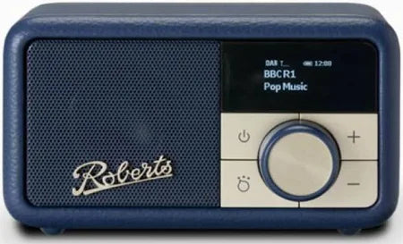 Roberts Revival Petite Midnight Blue Radio with Bluetooth, DAB/FM, bass radiator, portable design – available at Keans