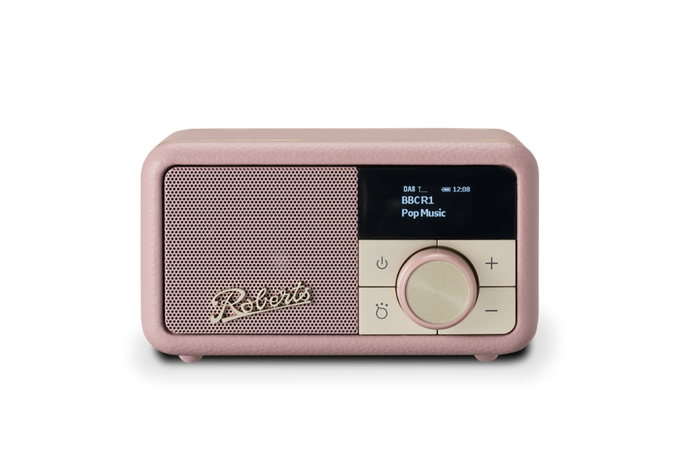 Roberts Revival Petite Dusty Pink Radio with DAB/DAB+/FM, Bluetooth, alarm, USB-C, 20hr playback – Keans Claremorris