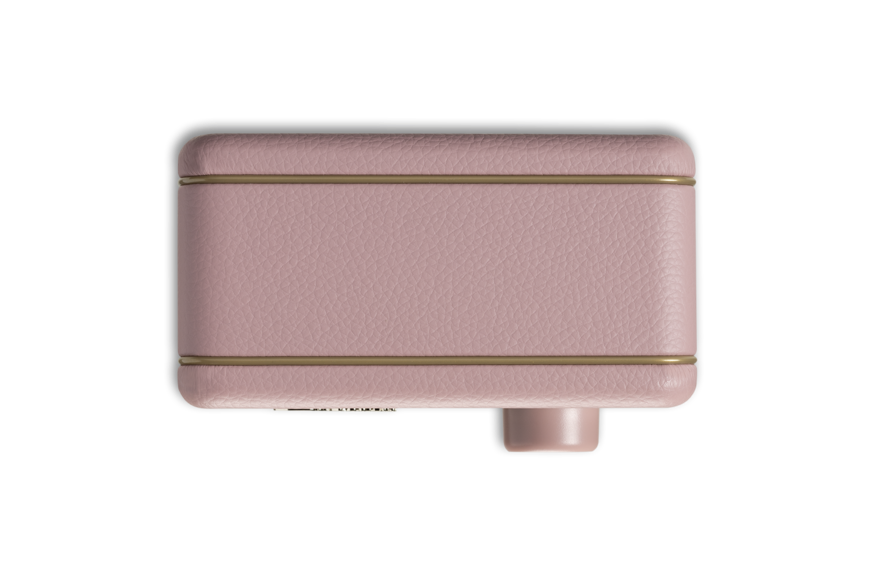 Roberts Revival Petite Dusty Pink Radio with retro design, compact size – available at Keans Claremorris