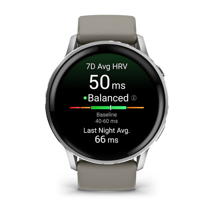 Garmin Venu 4 (45Mm), Silver With Silver Grey Silicon Band | 49-GAR-010-03014-01 - Image 2