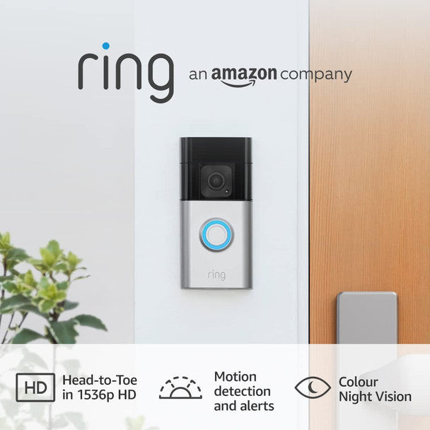 Ring Battery Video Doorbell Plus with HD video and motion detection | Available at Keans Claremorris