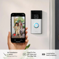 Ring Battery Video Doorbell Silver with HD Video, Motion Detection – Keans Claremorris