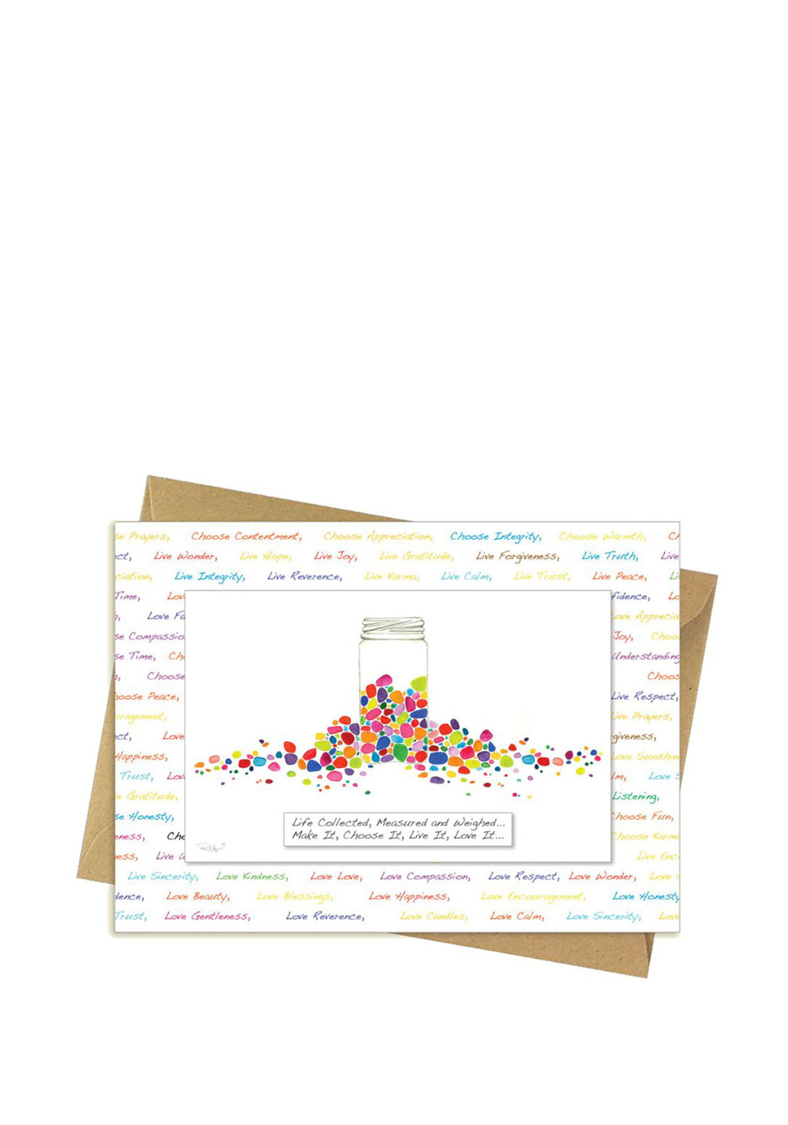 Life Collected Measured and Weighed eco-friendly greeting card by Rita Oates, 180x130mm, FSC approved, Keans Claremorris