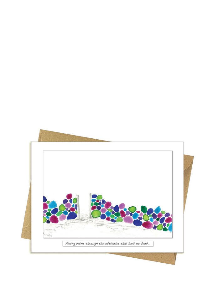 Rita Oates Openings Greetings Card with vibrant artwork, FSC paper, 180x130mm, eco-friendly by Keans Claremorris.