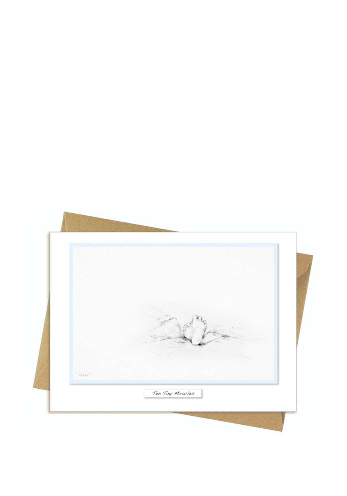 Ten Tiny Miracles Blue Card by Rita Oates, 18x13cm, FSC approved, eco-friendly packaging – Keans Claremorris.
