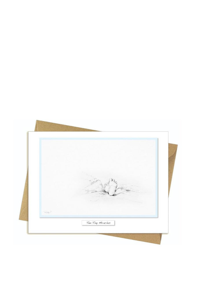 Ten Tiny Miracles Blue Card by Rita Oates, 18x13cm, FSC approved, eco-friendly packaging – Keans Claremorris.