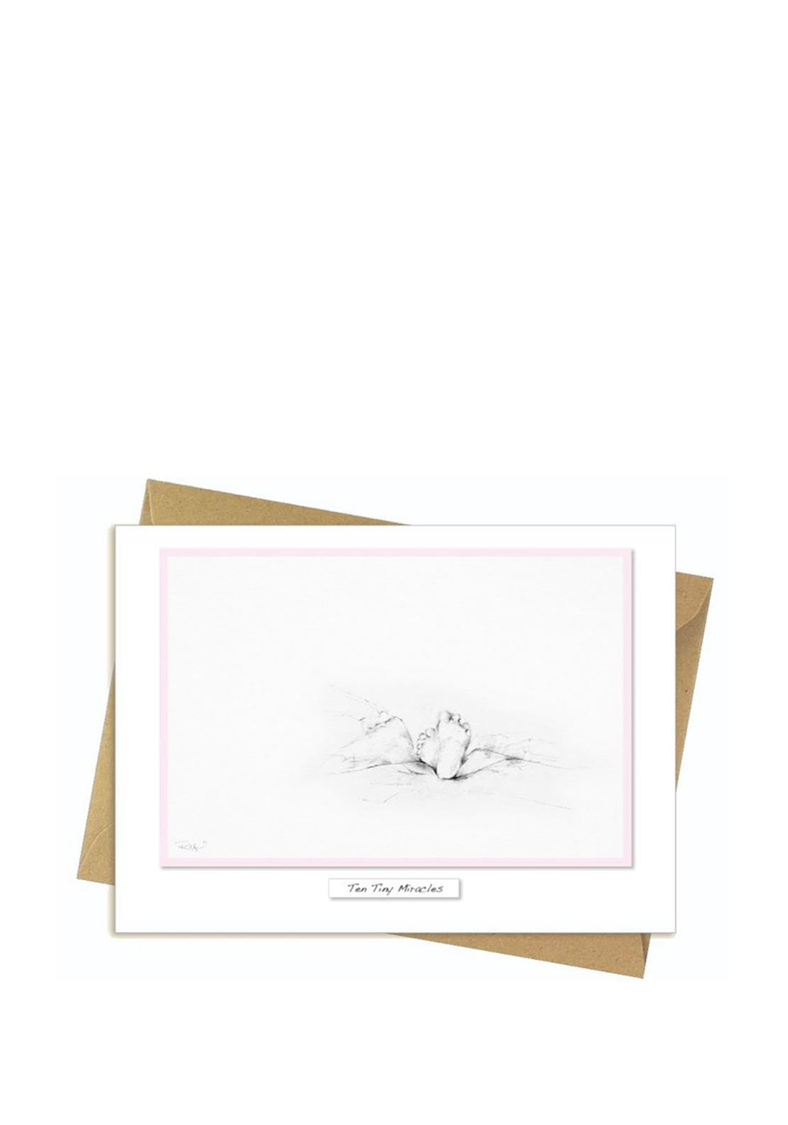 Ten Tiny Miracles Pink Card by Rita Oates, 18x13cm, FSC approved, recycled packaging – Keans Claremorris