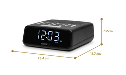 Roberts FM Alarm Clock Radio in Black with Digital Display | ORTUSFMBK | Available at Keans Claremorris