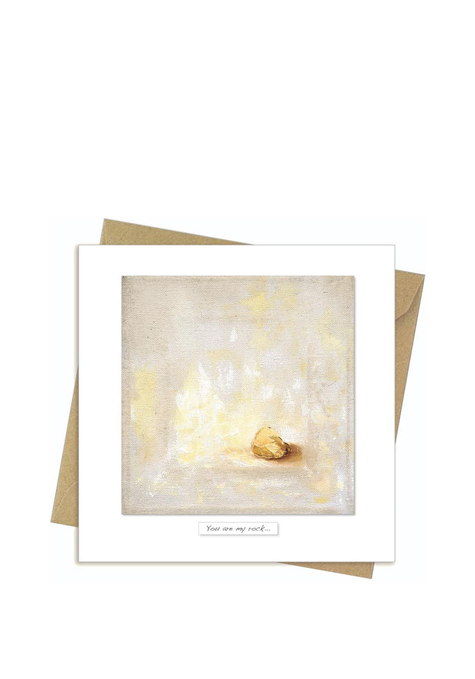 Rock Greeting Card by Rita Oates, 15x15cm, FSC approved, eco-friendly packaging, available at Keans Claremorris.