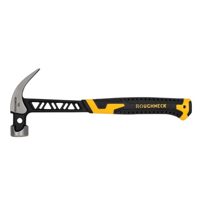 Roughneck 11-010 Gorilla V-Series claw hammer with black and yellow handle and metal head, 567g (20oz)