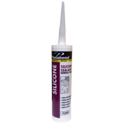 Panabond Silicone Clear 330ml, high-strength, water-resistant sealant for glass, metal, ceramics, Keans Claremorris.