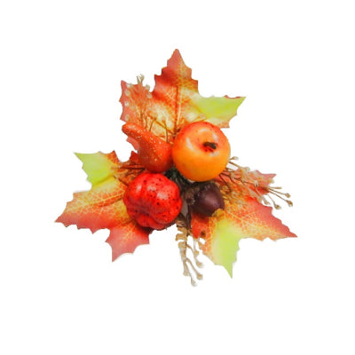 20cm Pumpkin Cone Pick with miniature pumpkins and cones, perfect for autumn and Christmas décor – Keans Claremorris