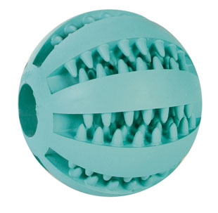 Rubber Denta Fun Baseball Mint 7cm dog chew toy, natural rubber, gum massager, freshens breath – Keans Claremorris
