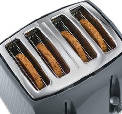 Russell Hobbs Honeycomb 4 Slice Grey Toaster 26073 with extra-wide slots, sleek design – available at Keans Claremorris.