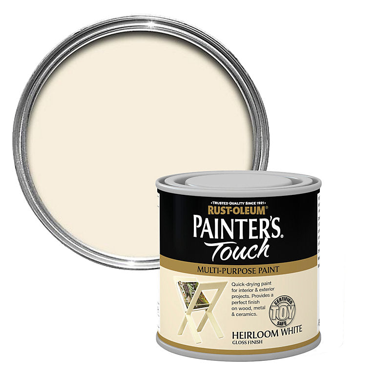 Painters Touch Universal Heirloom White 250ml gloss paint, durable multipurpose finish, quick-dry, available at Keans