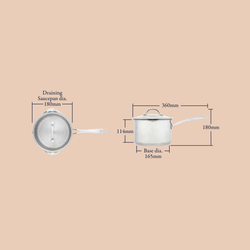 Stellar Profile 18cm 2.3L draining saucepan, stainless steel, durable cookware - Keans Claremorris