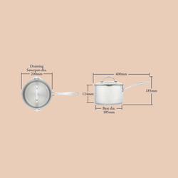 Stellar Profile 7000 20cm draining saucepan 3.25L stainless steel cookware - Keans Claremorris