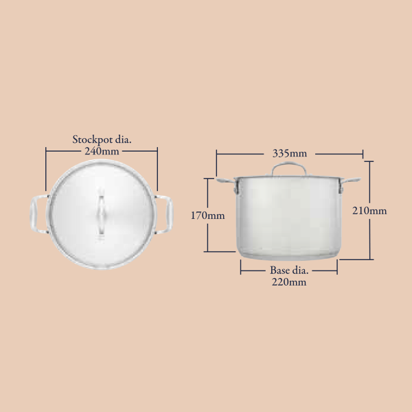 Stellar Profile 7000 24cm 7L Stockpot, durable stainless steel cookware – available at Keans Claremorris