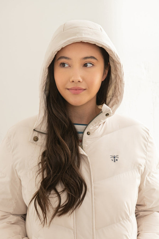 Savannah Ladies Long Coat in Irish Cream, stylish and warm outerwear from Keans Claremorris.