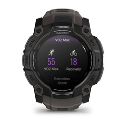 Garmin Instinct 3 50mm AMOLED smartwatch in black with charcoal band, rugged design – available at Keans Claremorris.