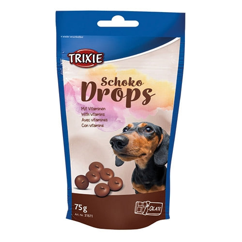 Chocolate Drops 75g dog treats with reduced theobromine, vitamins, milk chocolate, resealable bag – Keans Claremorris