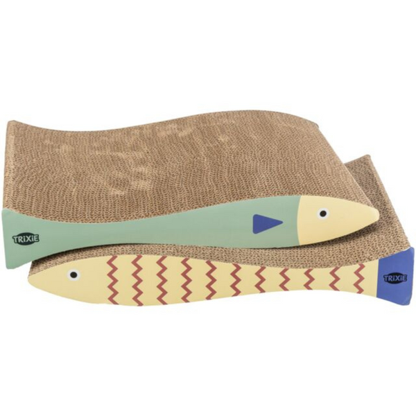 Scratching Board Fish Catnip 2 Pieces, turquoise cardboard with catnip, 50x23x9cm, Keans Claremorris