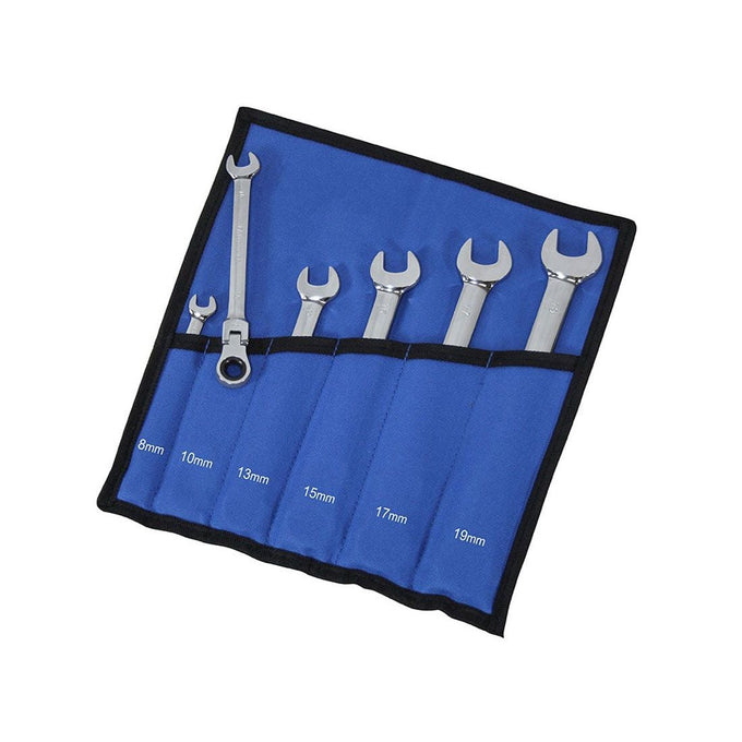 Faithfull Ratchet Combination Spanner Set in Tool Roll, 6 Piece FAISPARAT6SR - Image 4