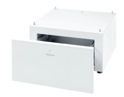 Miele WTS510 35cm high white plinth with 17.5cm drawer for washing machines and dryers, available at Kean’s Claremorris. –