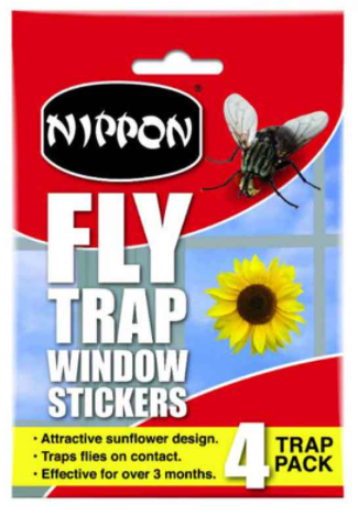 Nippon Window Sticker Fly Trap with sunflower design, traps flies on contact, effective 3+ months – Keans Claremorris.