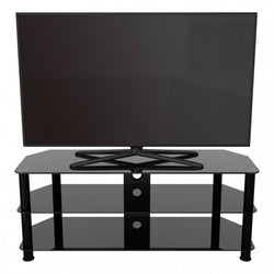 Alphason 1250mm Classic Corner Glass TV Stand for Up to 60" TV - Black