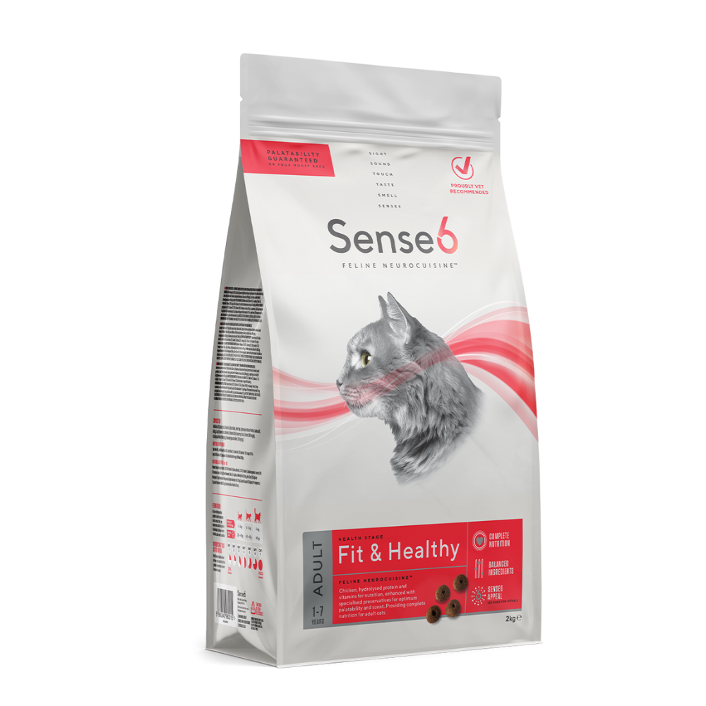 Sense6 Adult Cat Food 4kg – Vet recommended, balanced nutrition for fit, healthy cats. Available at Keans Claremorris.