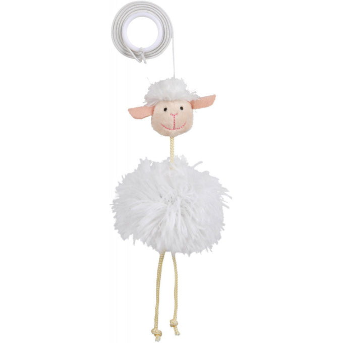 Plush sheep cat toy with catnip, bell, and elastic band, 20cm – fun pet toy from Keans Claremorris