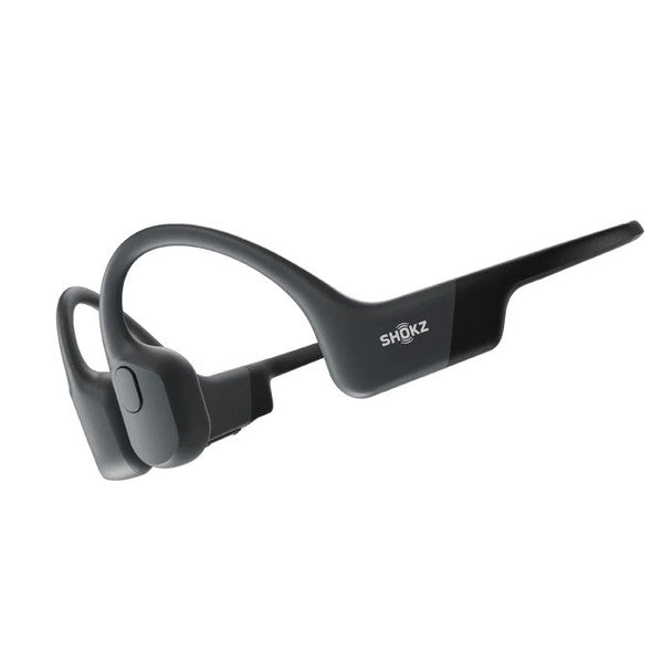 Shokz OpenRun Black bone conduction headphones with USB-C quick charge, IP67 water resistance, 8-hour battery – Kean’s