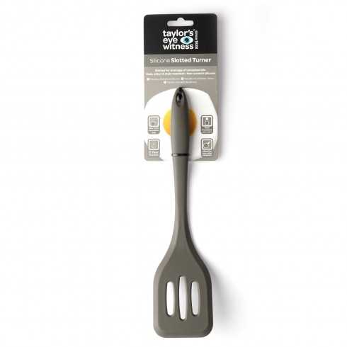 Slotted Turner 28cm (11") Grey kitchen utensil for flipping and serving - Keans Claremorris